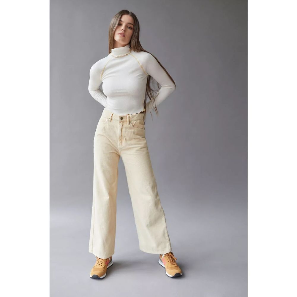Urban Outfitters BDG High & Wide Corduroy Pant in Tan Size 26